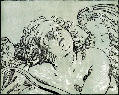 Cherub Angel Sketch Print. poster