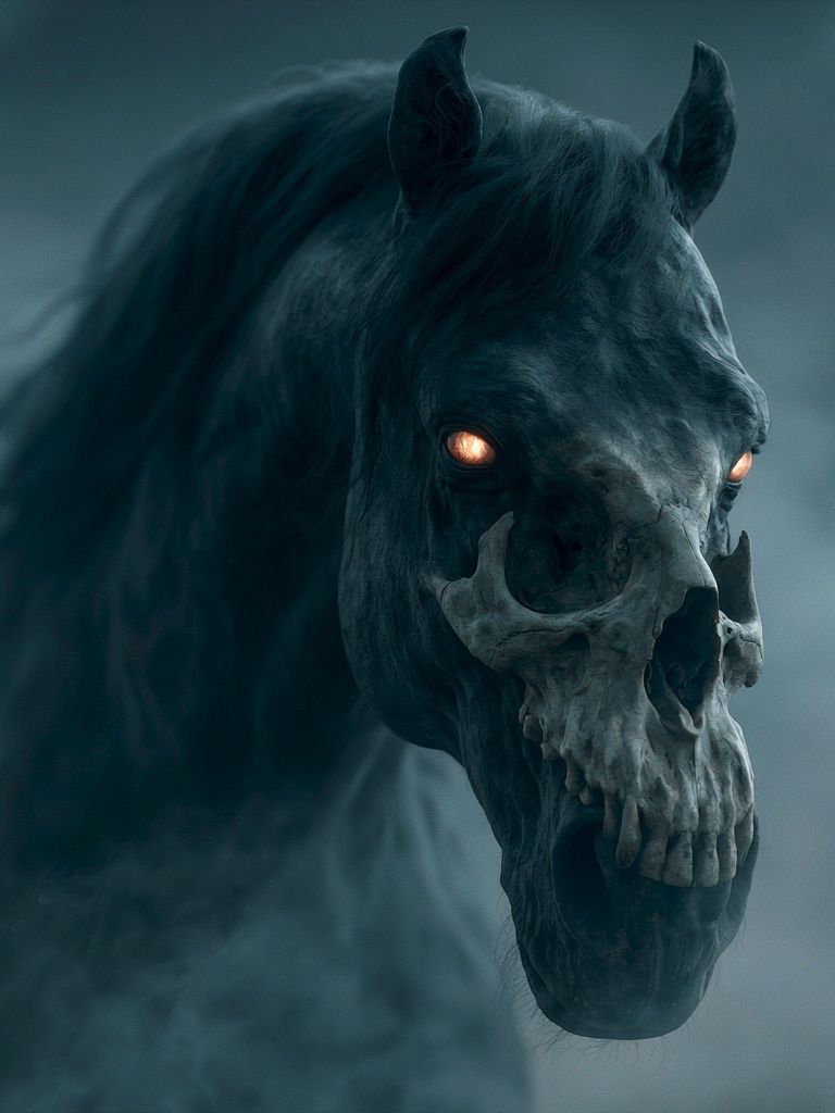 Ghost Horse Skull Poster. poster — animals art