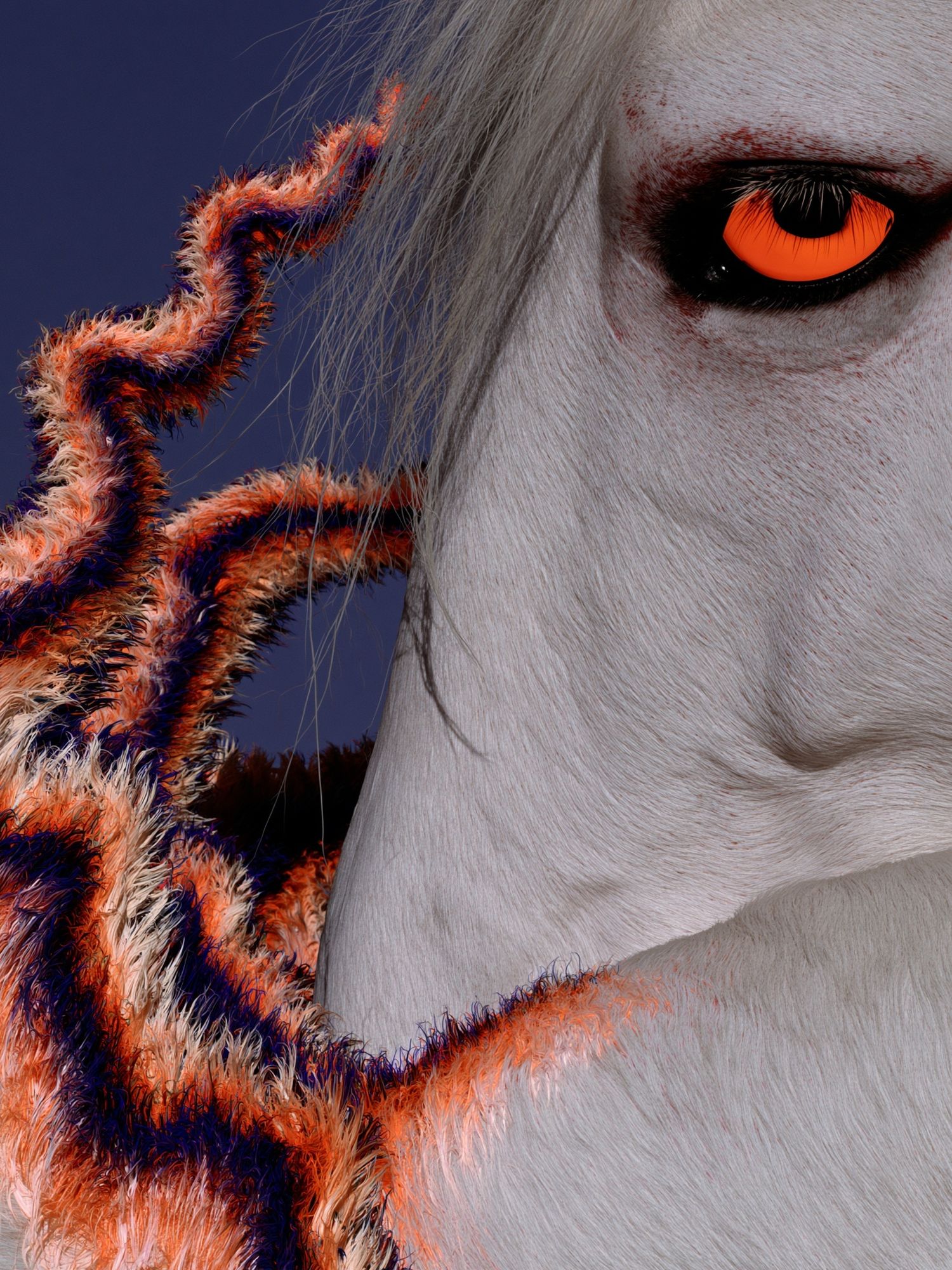White Horse Neon Eye Poster. poster detail