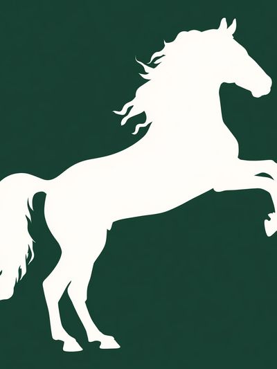 Rearing Horse Silhouette Print. poster