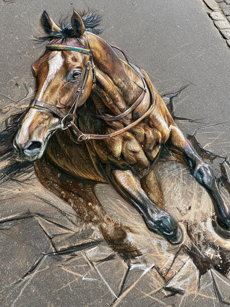 Galloping Horse Street Art Poster. poster — animals art