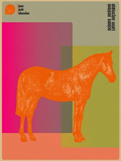 Orange Horse Pop Art Poster. poster