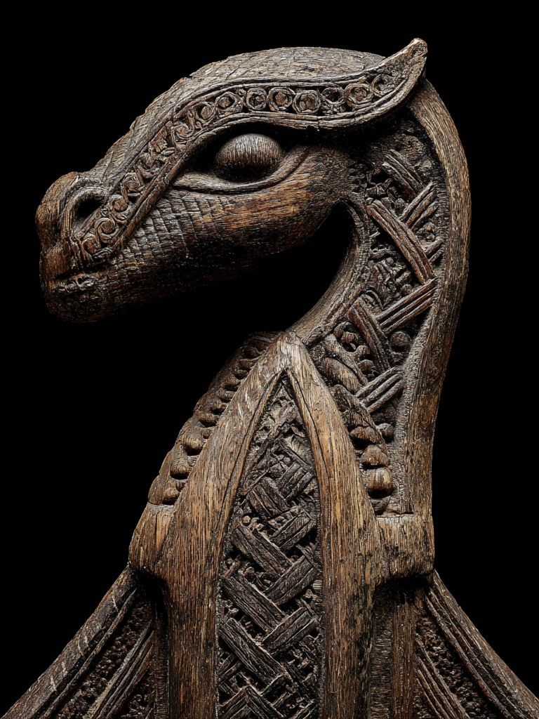 Carved Wooden Horse Sculpture Print. poster — animals art