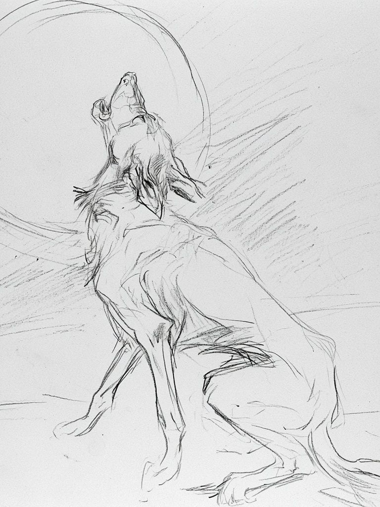 Howling Wolf Sketch Poster. poster — animals art