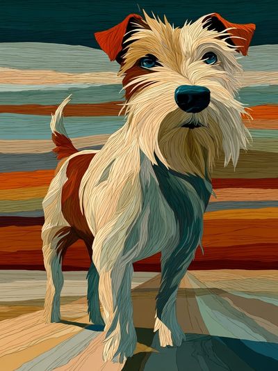 Wire Fox Terrier Illustration Poster. poster