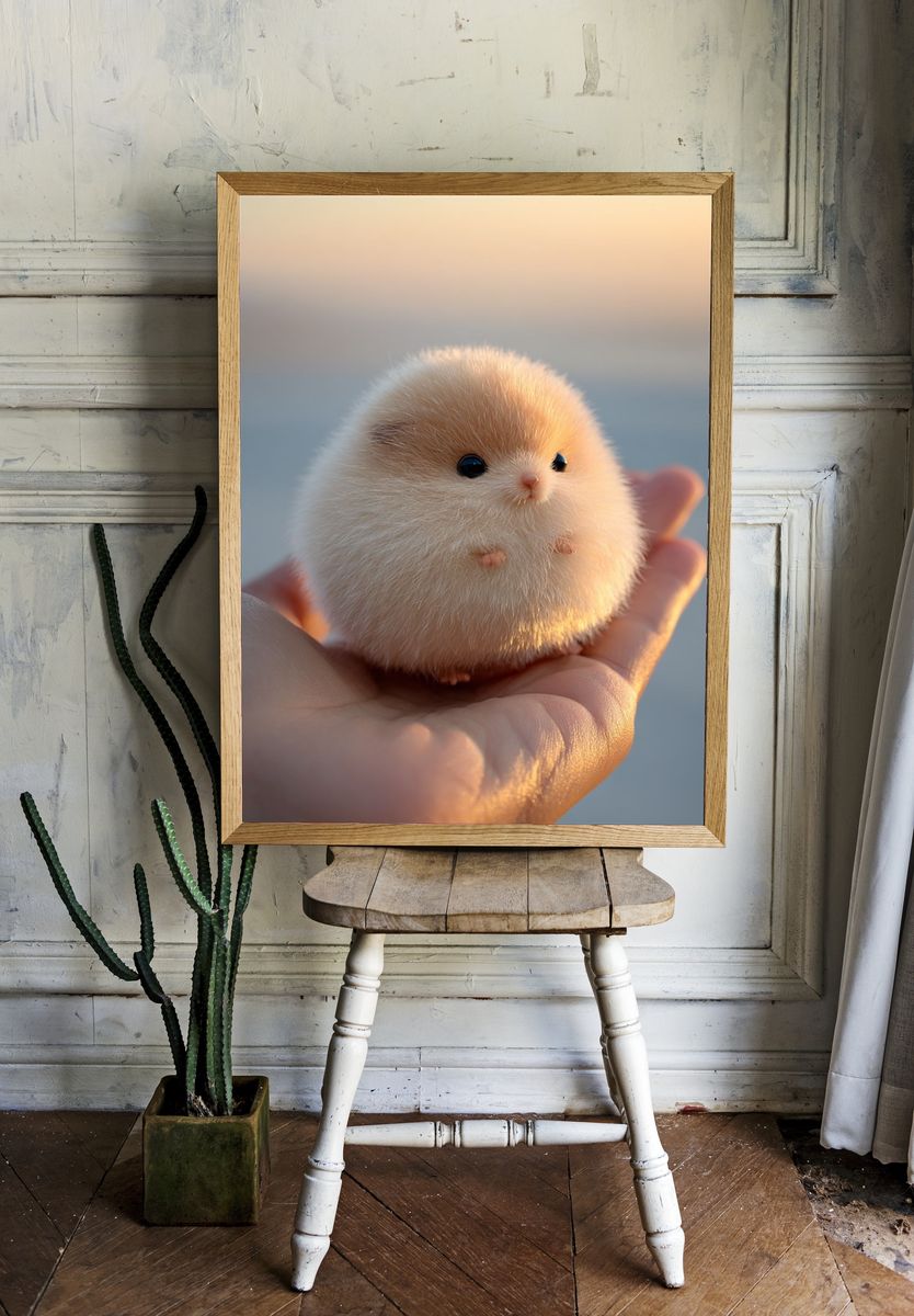 Fluffy Hamster Portrait Poster. — room view 1