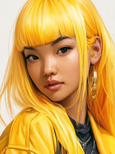 Golden Anime Portrait Poster. poster