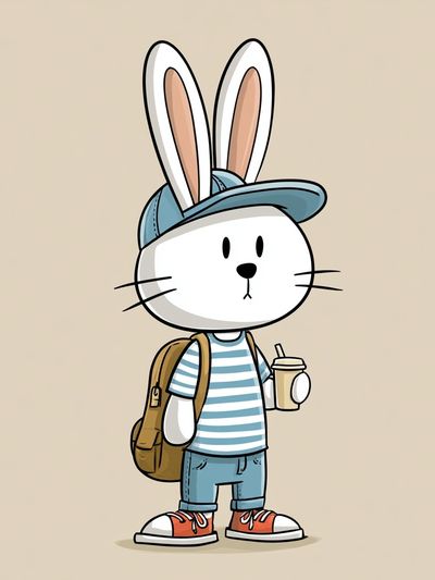 Cool Bunny Cartoon Poster. poster