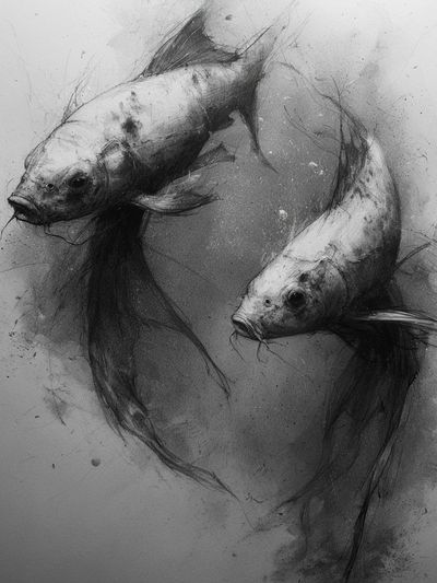 Koi Fish Sketch Poster. poster