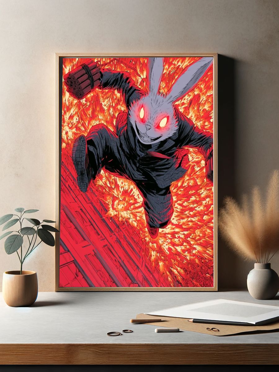 Explosive Rabbit Manga Poster. — room view 2