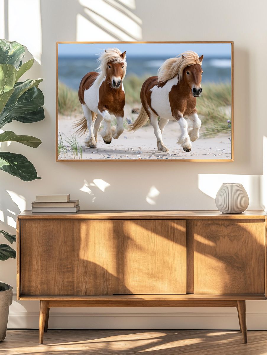 Running Ponies Photography Poster. — room view 3