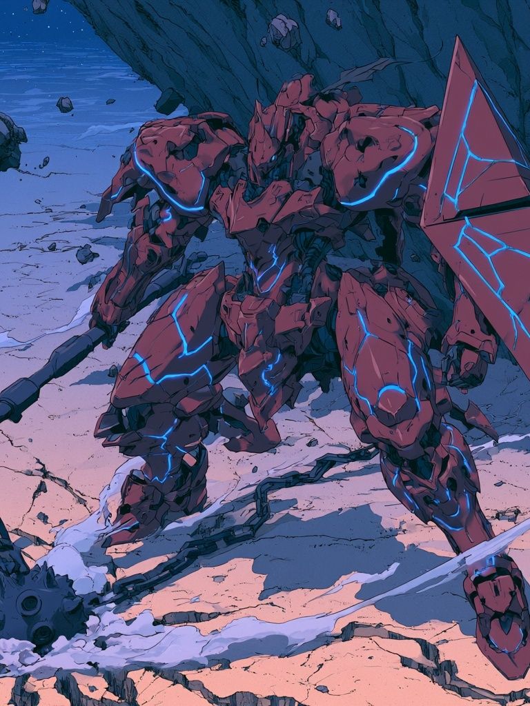 Mecha Warrior Sci-Fi Poster. poster — anime art