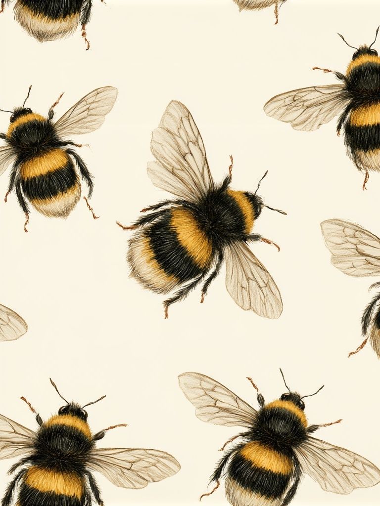 Bumblebee Pattern Illustration Poster. poster — animals art