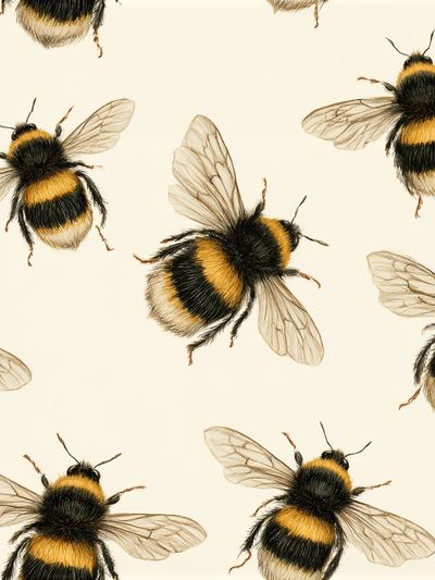 Bumblebee Pattern Illustration Poster. poster