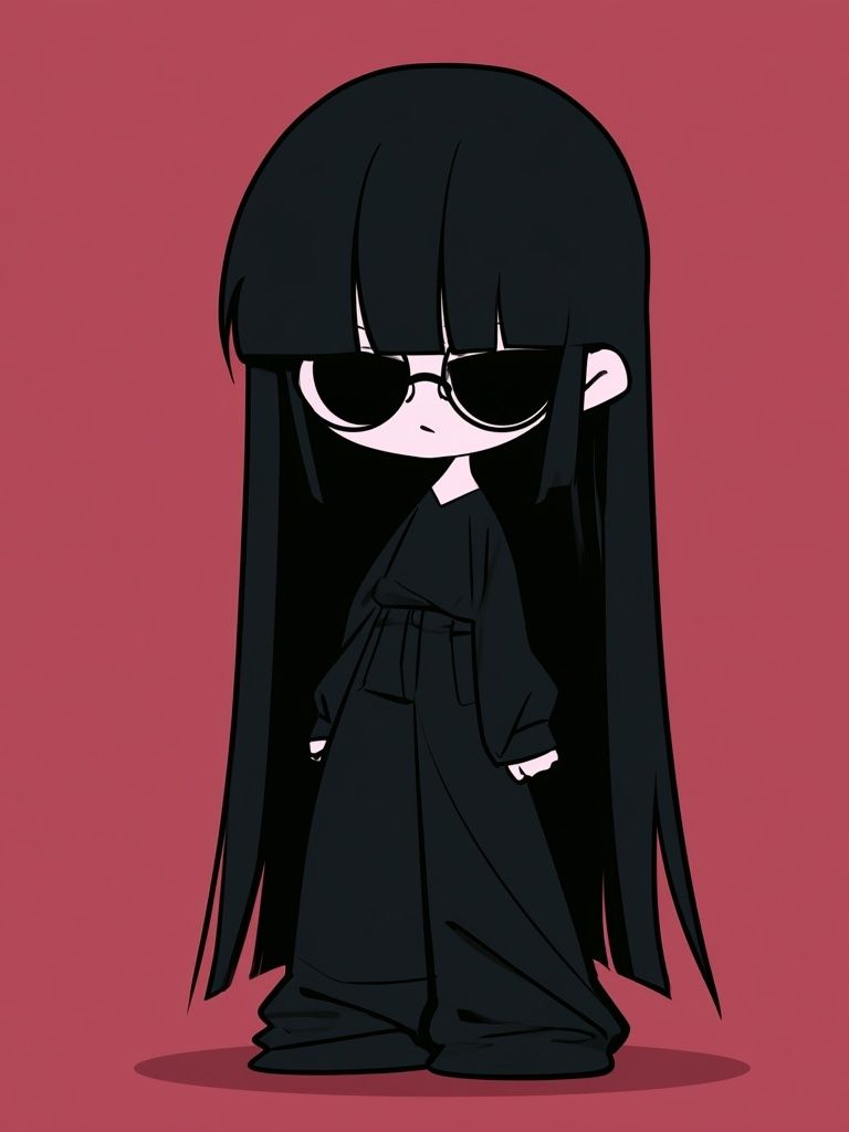 Gothic Chibi Girl Illustration Poster. poster — anime art