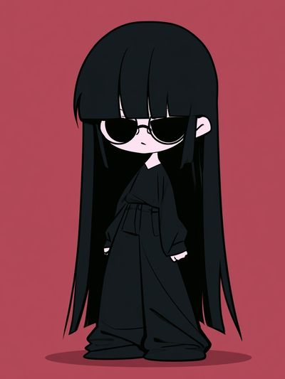 Gothic Chibi Girl Illustration Poster.