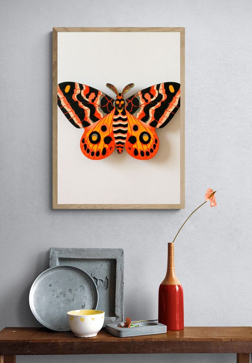 Tiger Moth Botanical Print. — room view 3