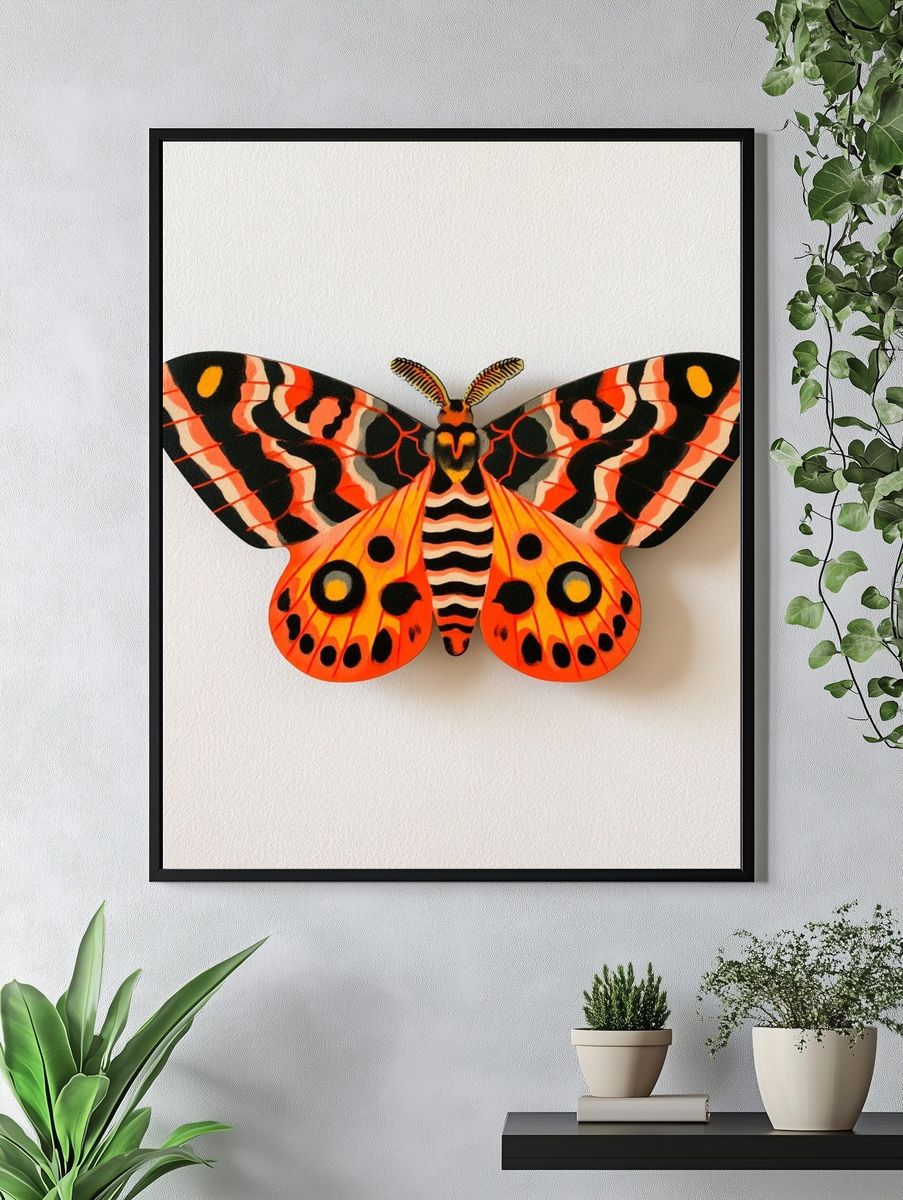 Tiger Moth Botanical Print. — room view 4