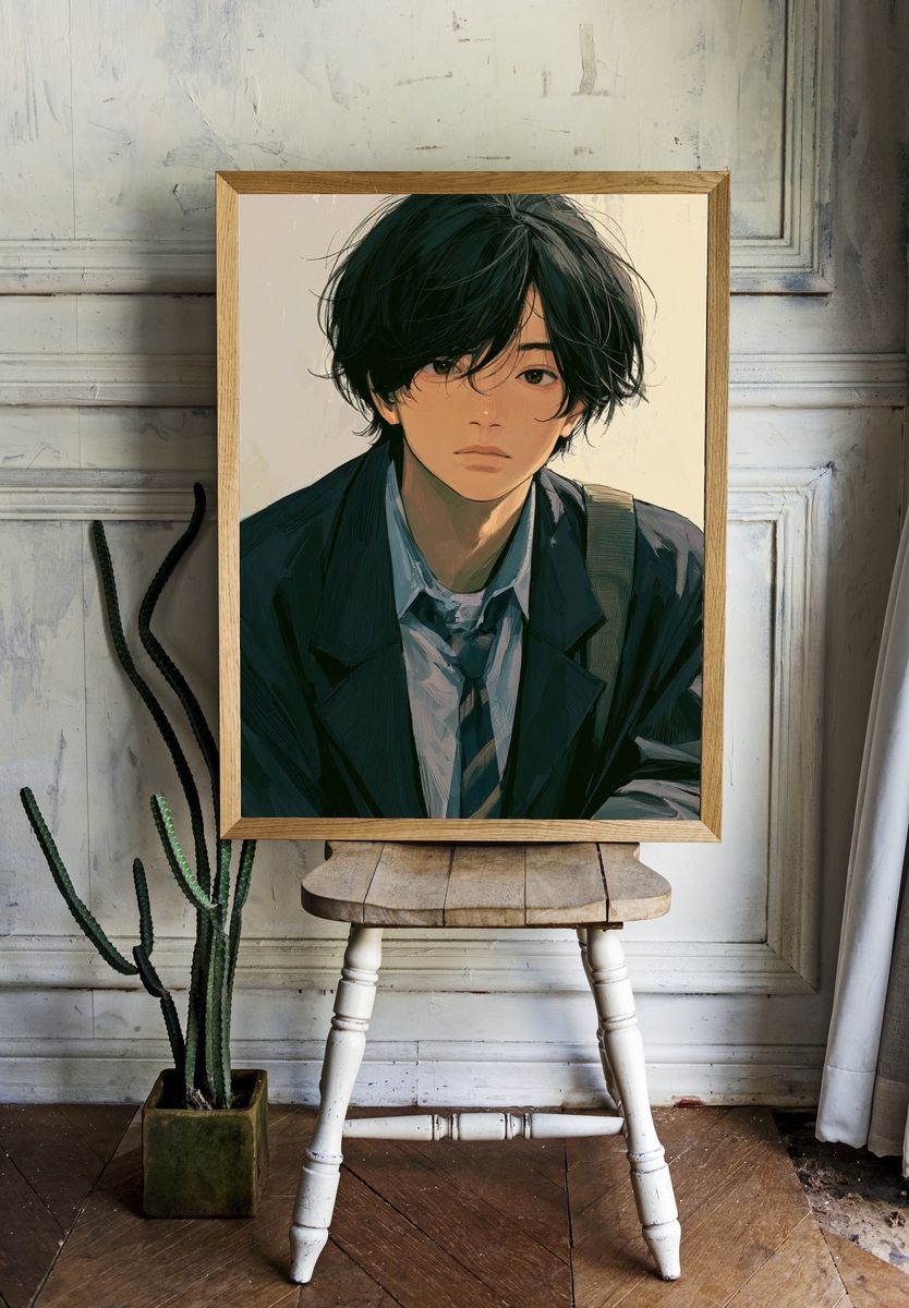 Anime Portrait Illustration Poster. room preview