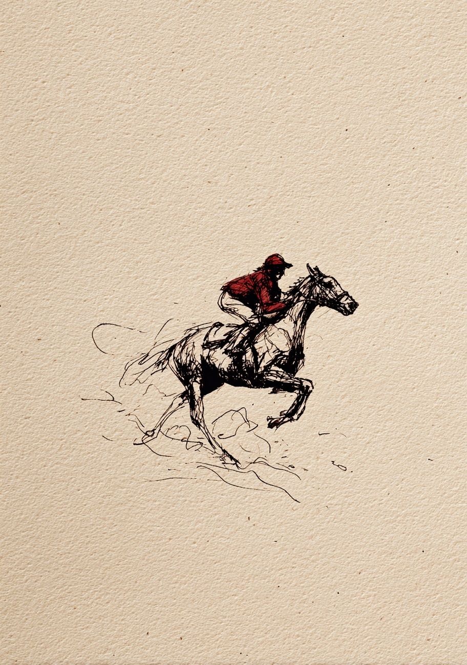 Horse Rider Sketch Print. poster detail