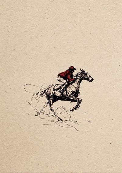 Horse Rider Sketch Print. poster