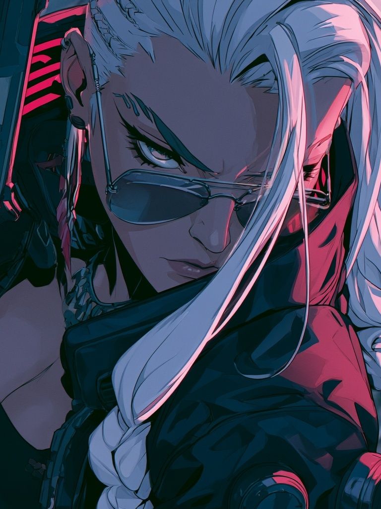 Cyberpunk Anime Portrait Poster. poster — anime art