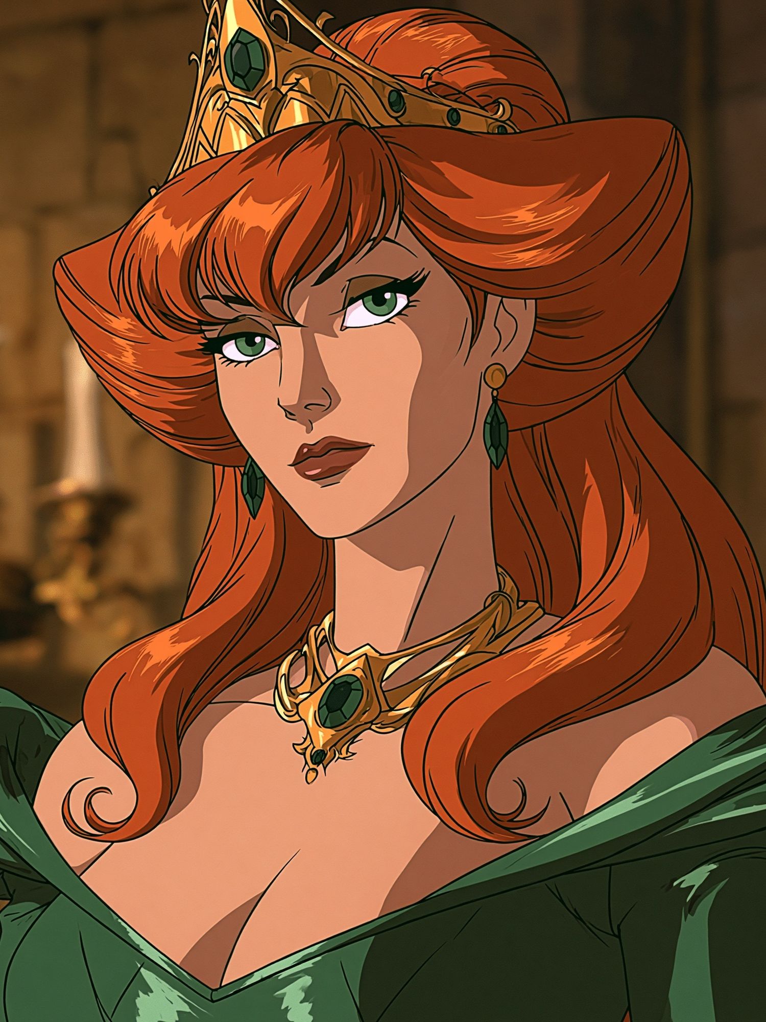 Red-Haired Queen Digital Art Poster. poster detail