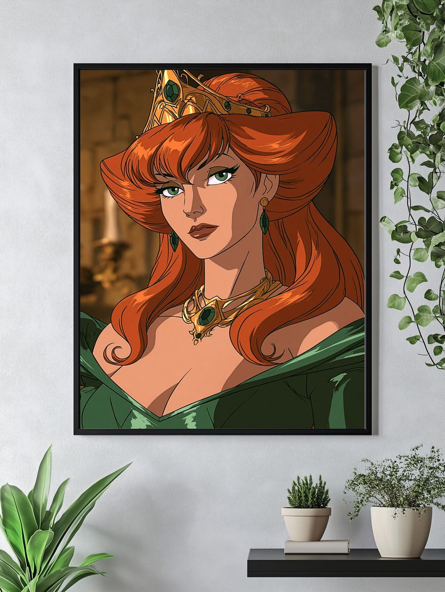 Red-Haired Queen Digital Art Poster. — room view 4