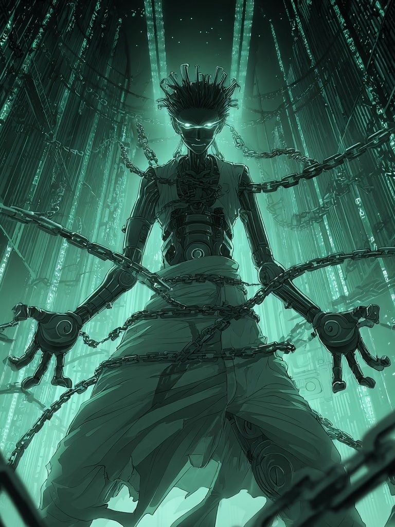 Cyberpunk Bound Figure Print. poster — anime art