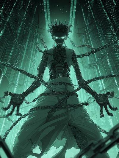 Cyberpunk Bound Figure Print. poster
