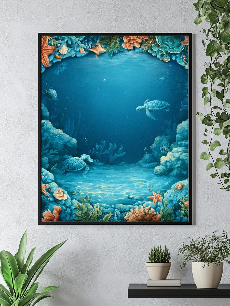 Underwater Coral Reef Poster. — room view 4