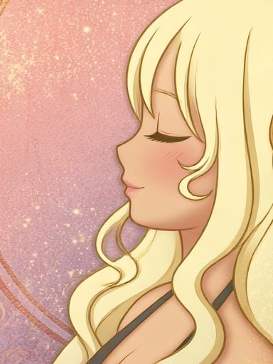Blonde Anime Portrait Poster. poster detail