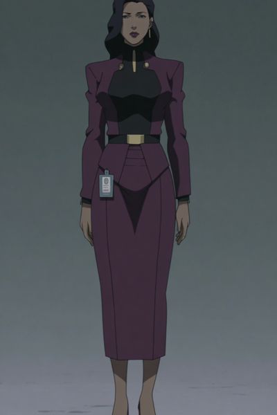 Anime Woman in Purple Suit Poster. poster