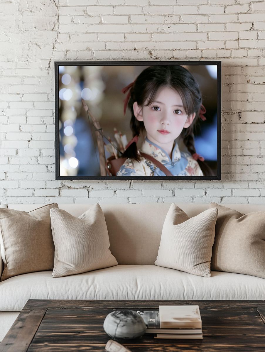 Anime Girl Portrait Print. room preview