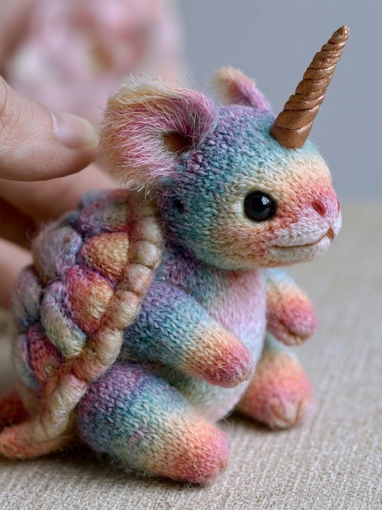 Pastel Unicorn Plush Portrait Poster. poster — animals art