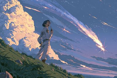 Meteor Sky Anime Poster. poster