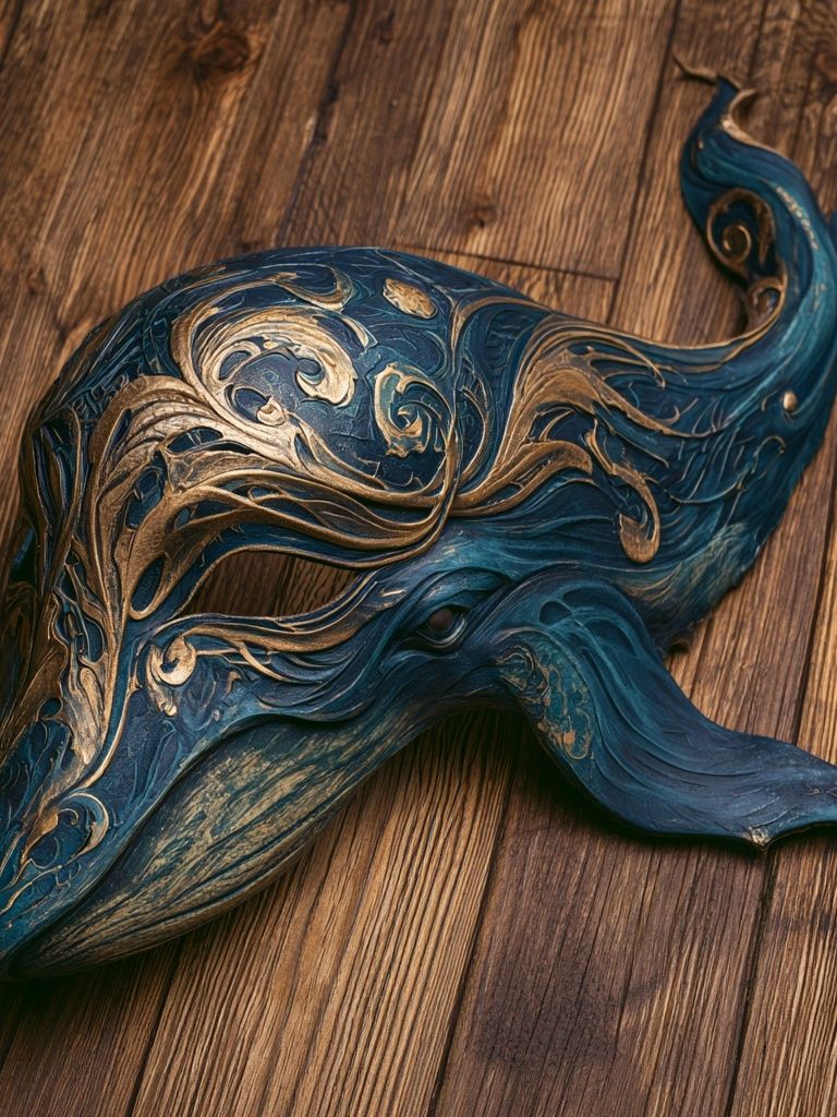 Ornate Blue Whale Illustration Poster. poster — animals art