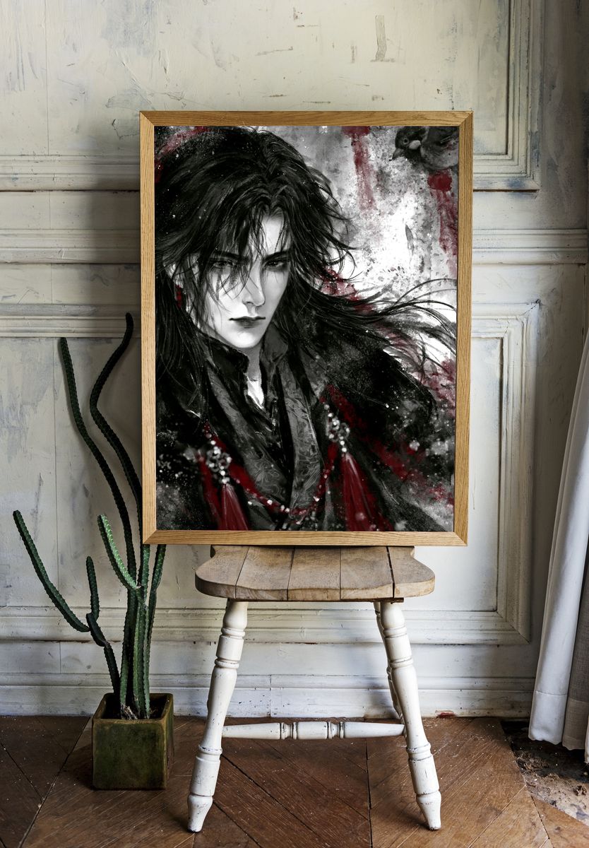 Dark Anime Portrait Poster. — room view 1