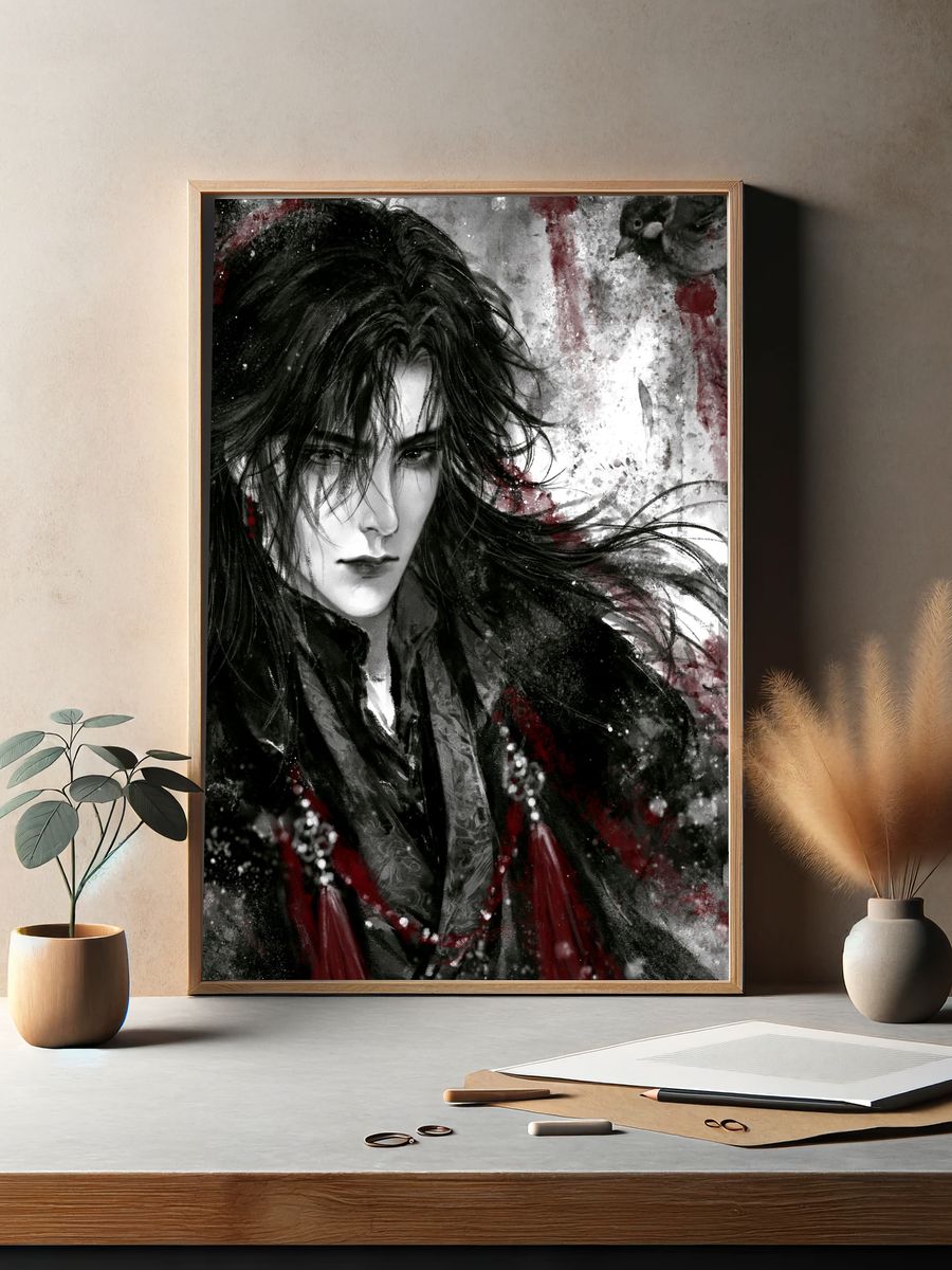 Dark Anime Portrait Poster. — room view 2