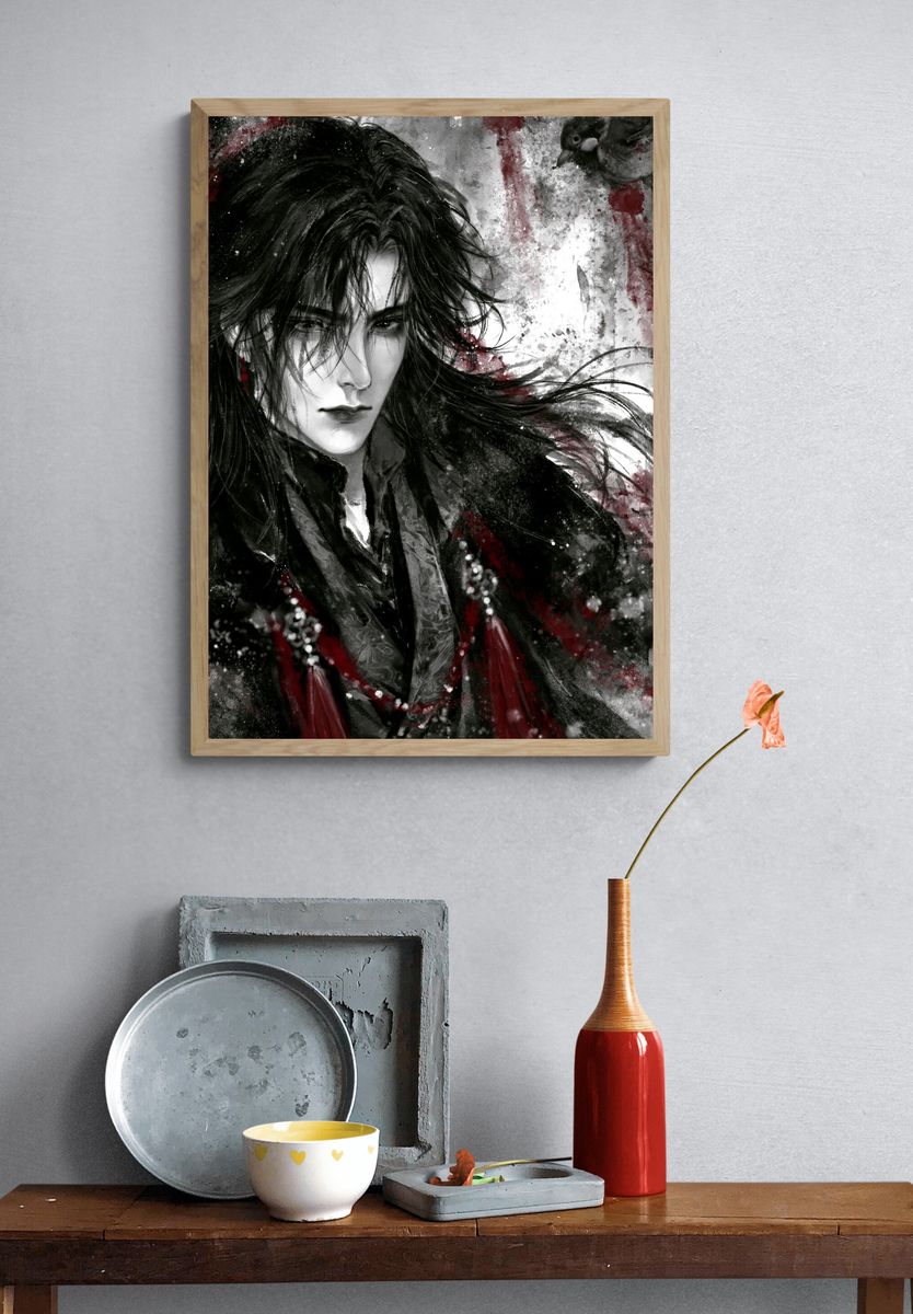 Dark Anime Portrait Poster. — room view 3