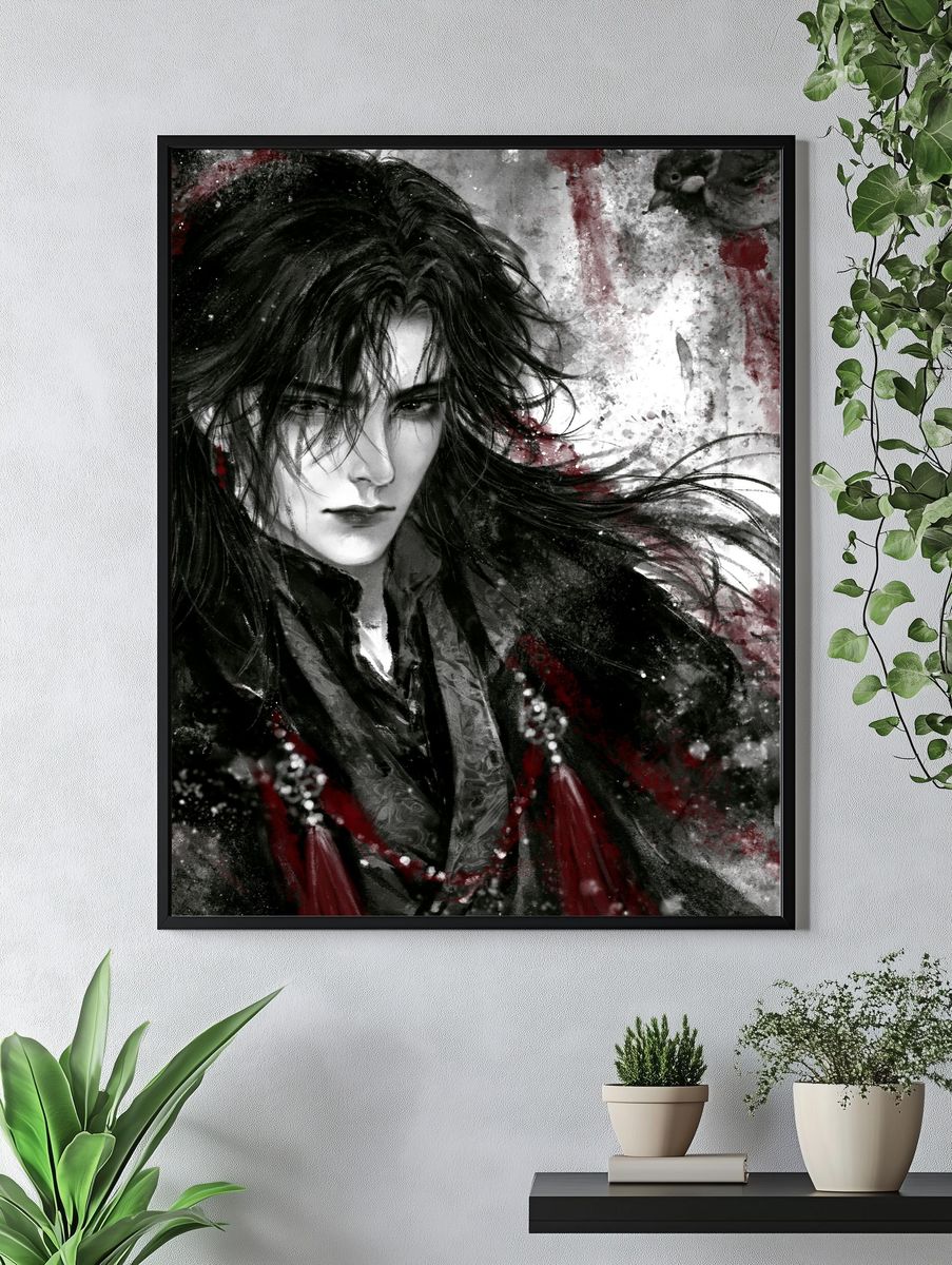 Dark Anime Portrait Poster. — room view 4