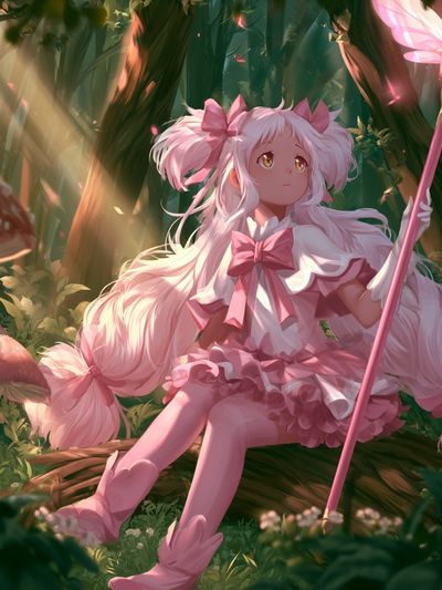 Pink Fairy Forest Anime Poster. poster