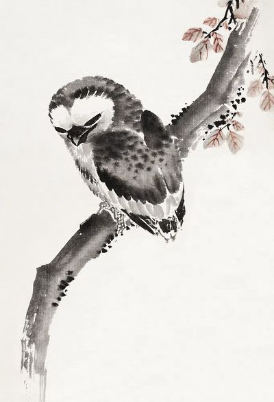 Katsushika Hokusai’s Japanese owl, Album. poster