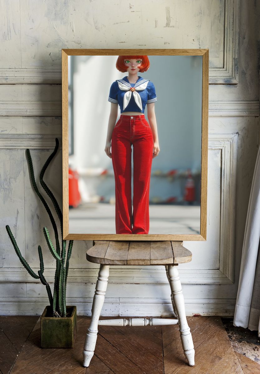 Anime Doll Portrait Print. — room view 1