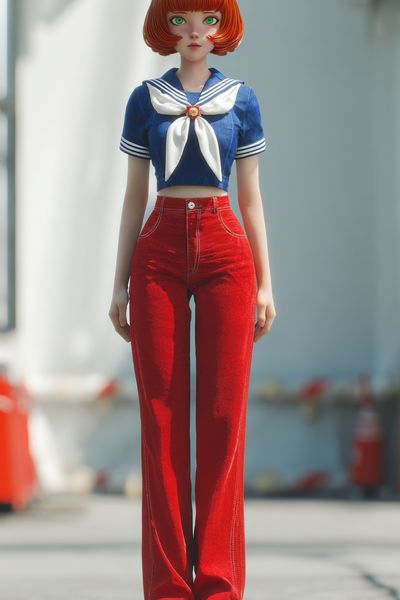 Anime Doll Portrait Print. poster