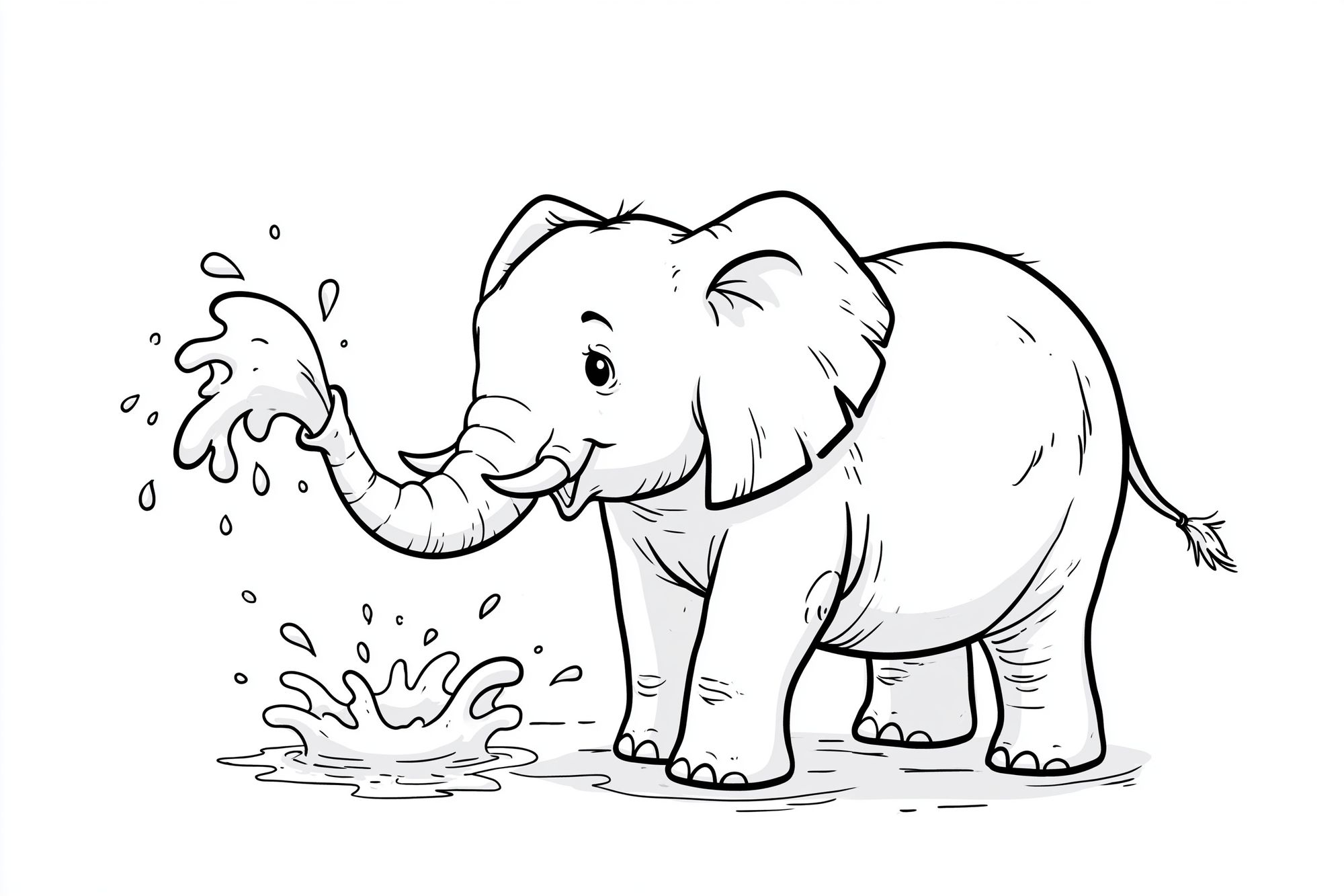 Playful Elephant Ink Poster. poster detail