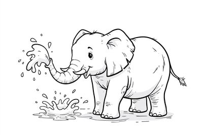 Playful Elephant Ink Poster. poster