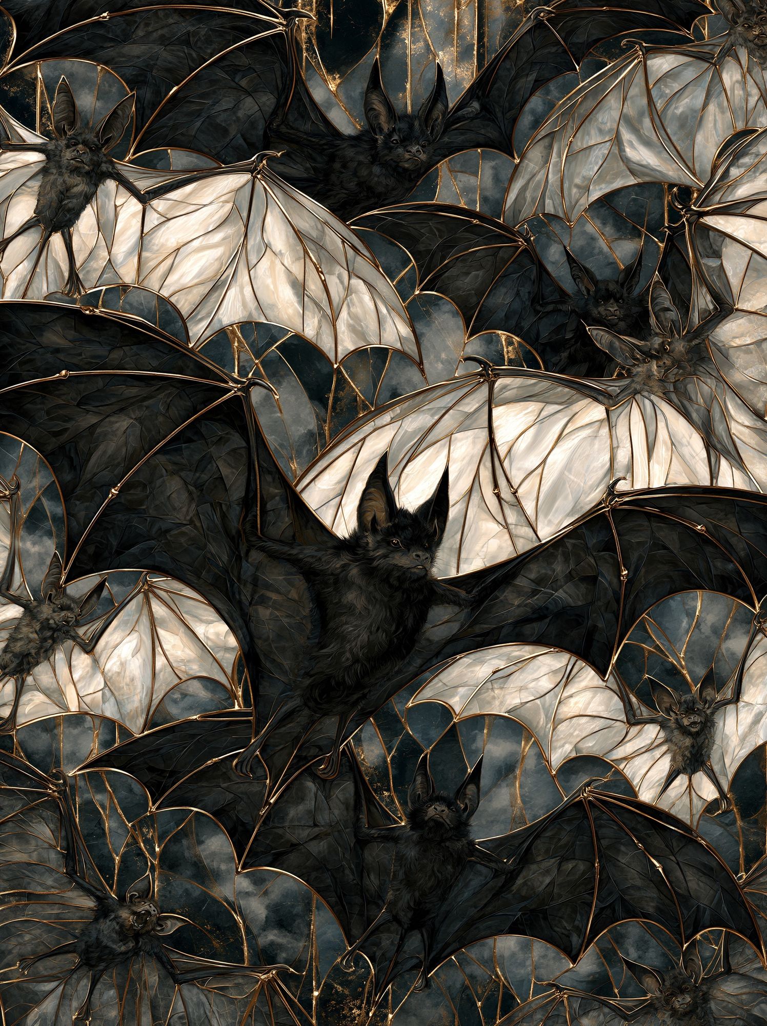 Gothic Bats Pattern Print. poster detail