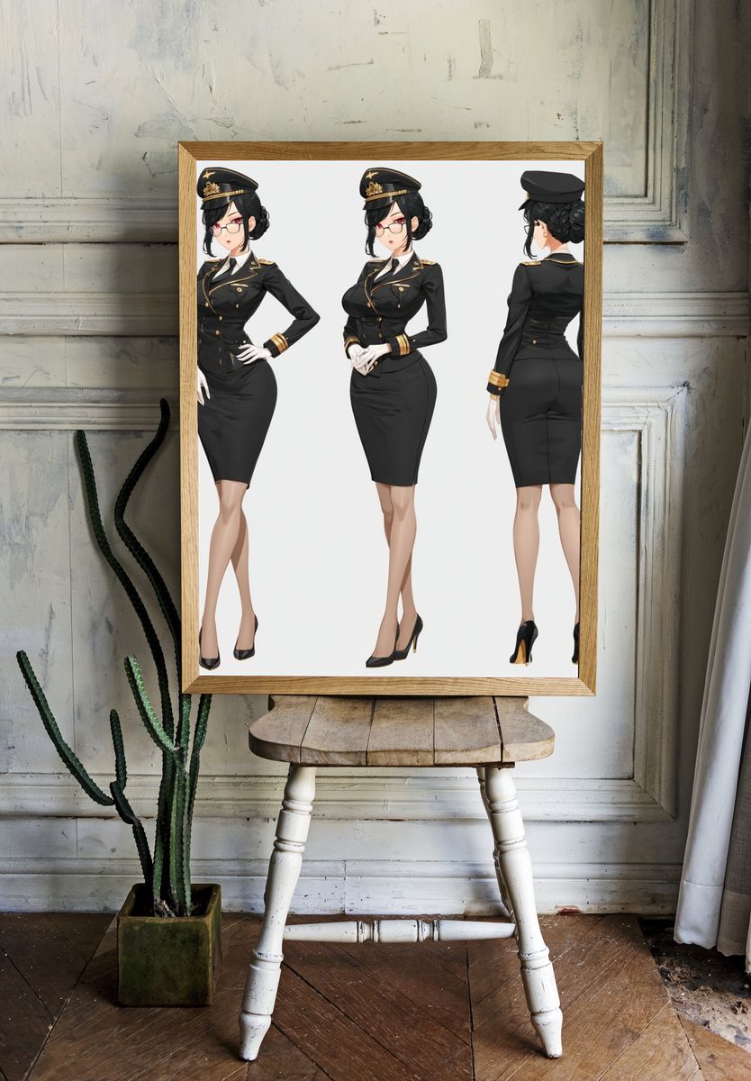 Anime Flight Attendant Fashion Poster. room preview