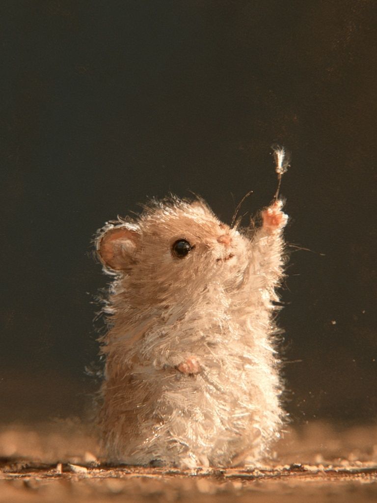 Curious Mouse Portrait Print. poster — animals art